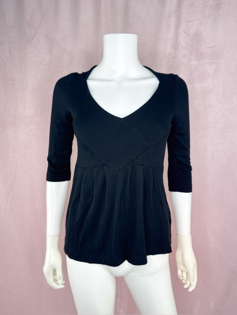 MARIA LUISA Womens Black Cashmere Blend Sweater Size Small Y2K V Neck